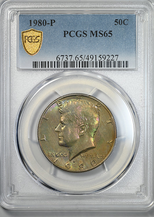 1980-P Kennedy Half Dollar 50C PCGS MS65 - TONED!