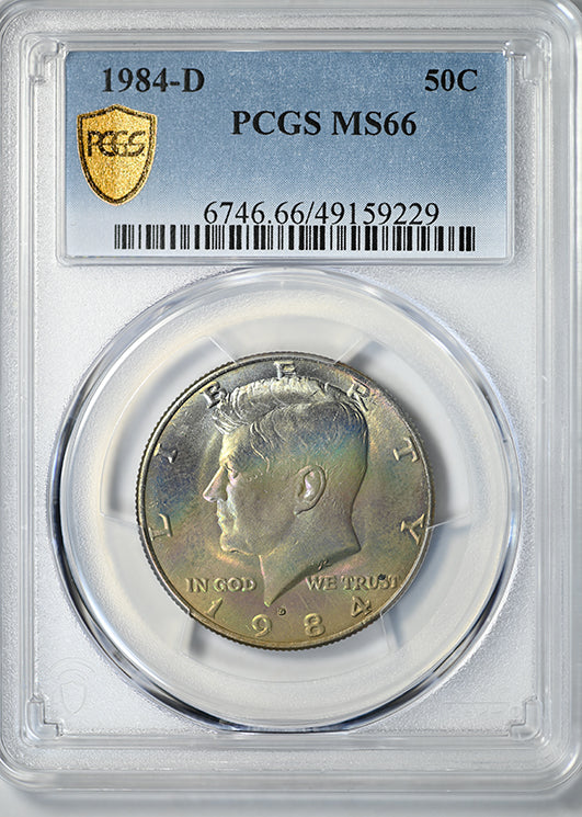 1984-D Kennedy Half Dollar 50C PCGS MS66 - TONED!