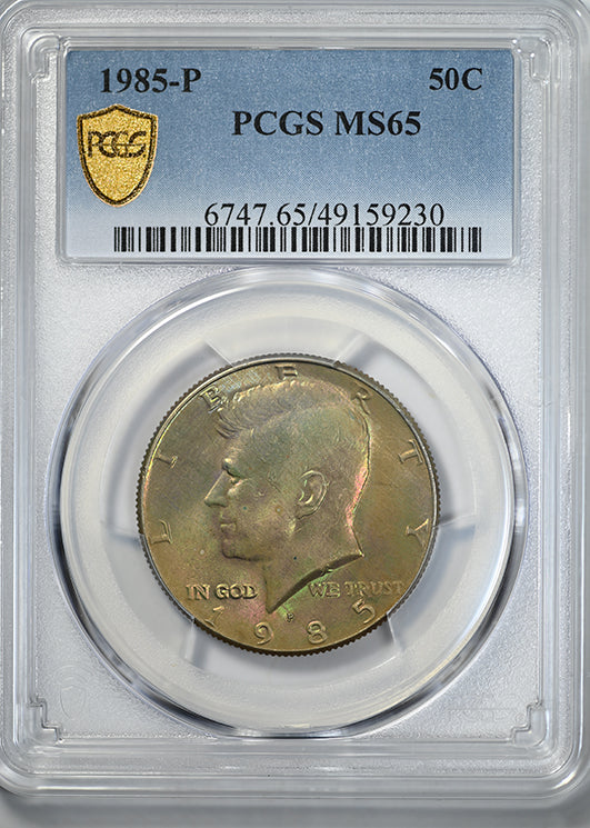 1985-P Kennedy Half Dollar 50C PCGS MS65 - TONED!