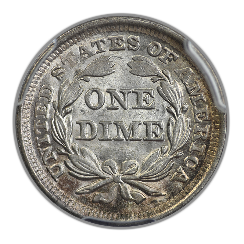 1857 Liberty Seated Dime 10C PCGS MS65