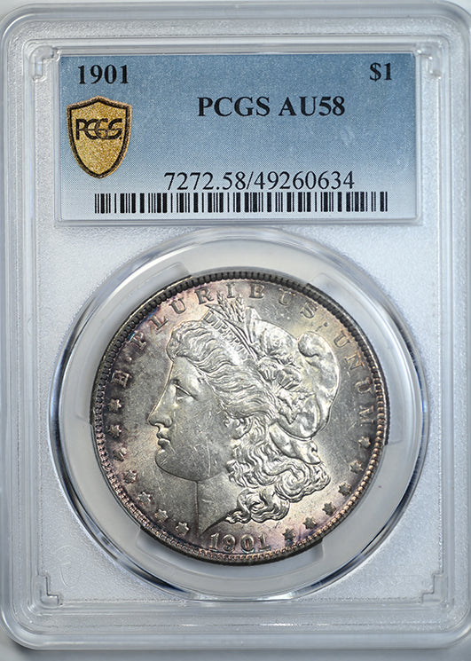 1901 Morgan Dollar $1 PCGS AU58 Obverse Slab