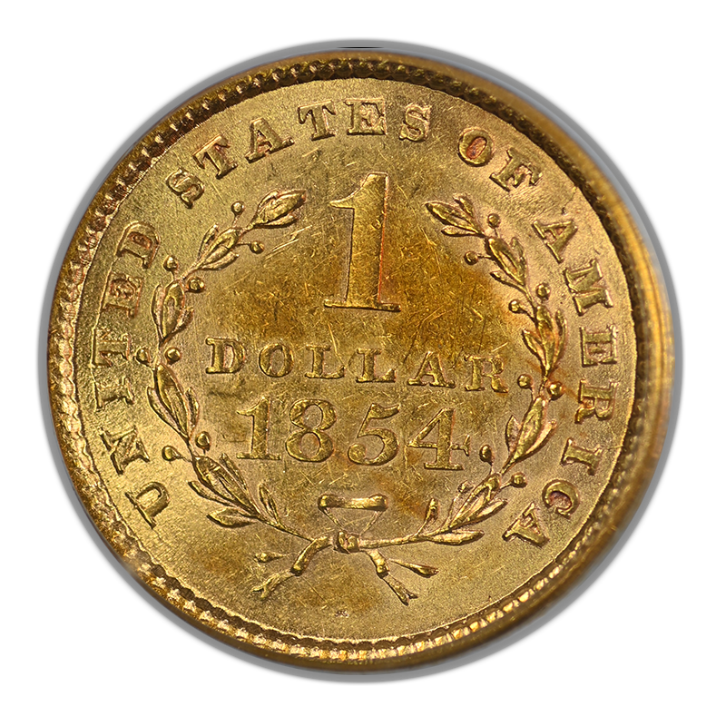 1854 Type 1 Liberty Head Gold Dollar G$1 PCGS AU58