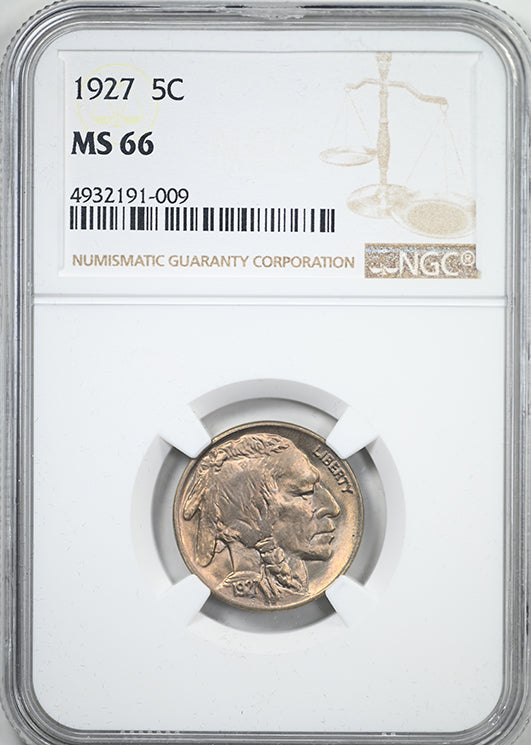 1927 Buffalo Nickel 5C NGC MS66