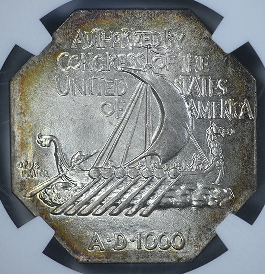 1925 Norse American Centennial Silver Medal NGC MS66 Thick Planchet