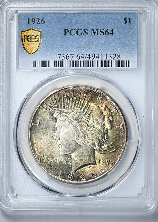 1926 Peace Dollar $1 PCGS MS64 - TONED!