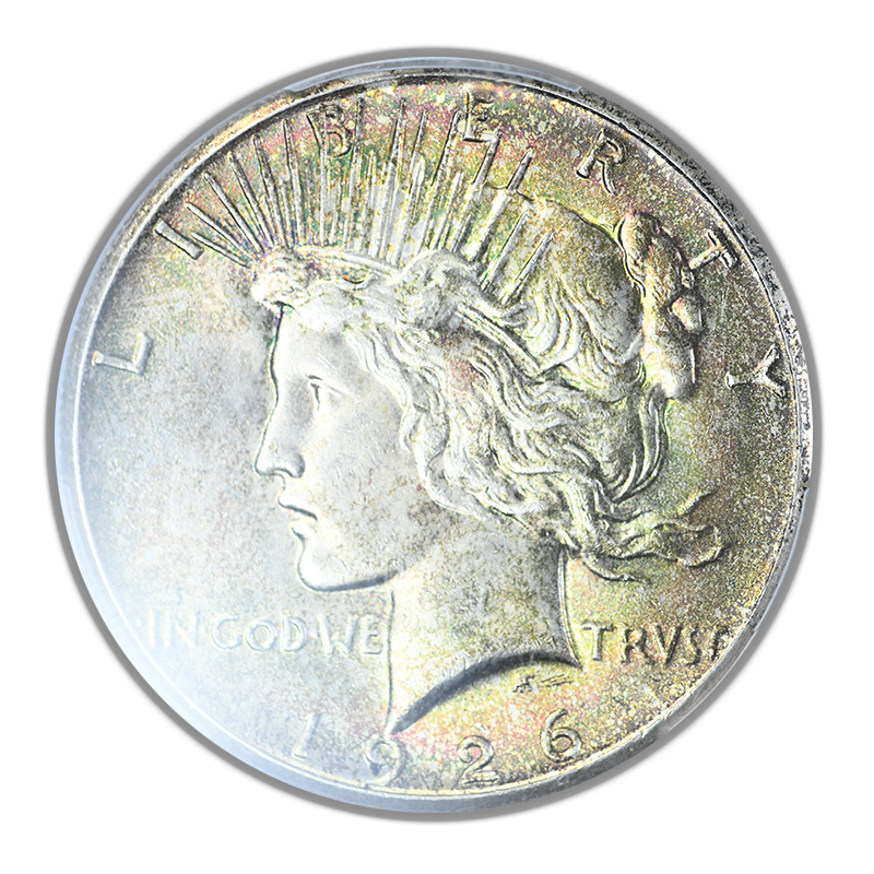 1926 Peace Dollar $1 PCGS MS64 - TONED!