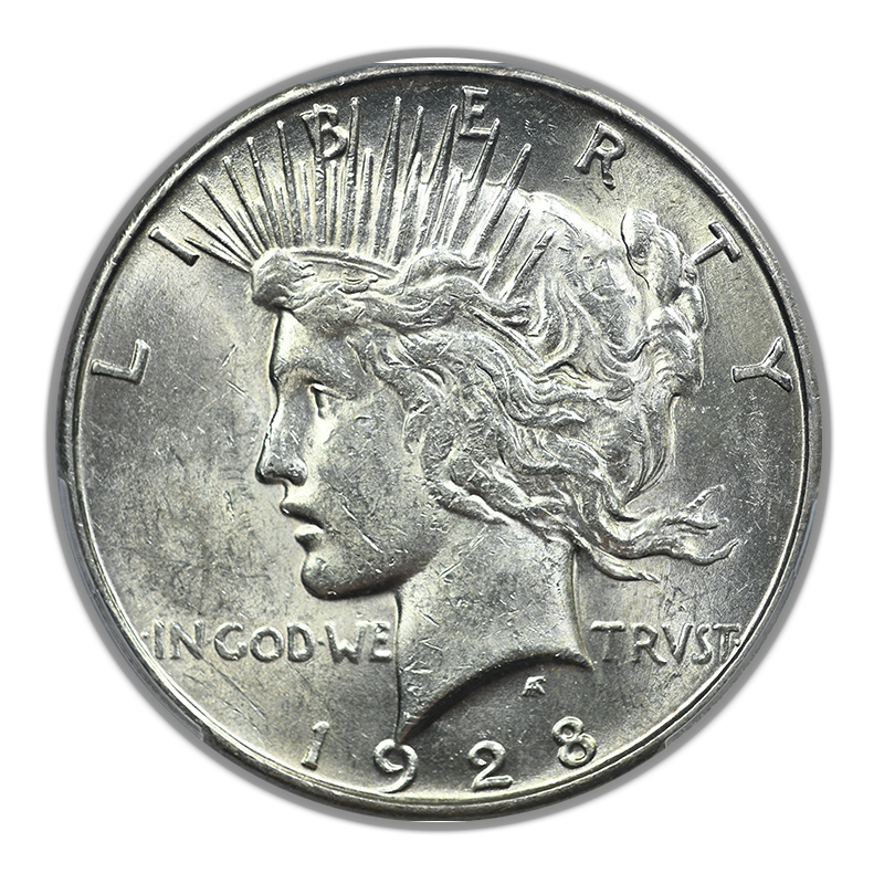 1928-S Peace Dollar $1 PCGS AU58