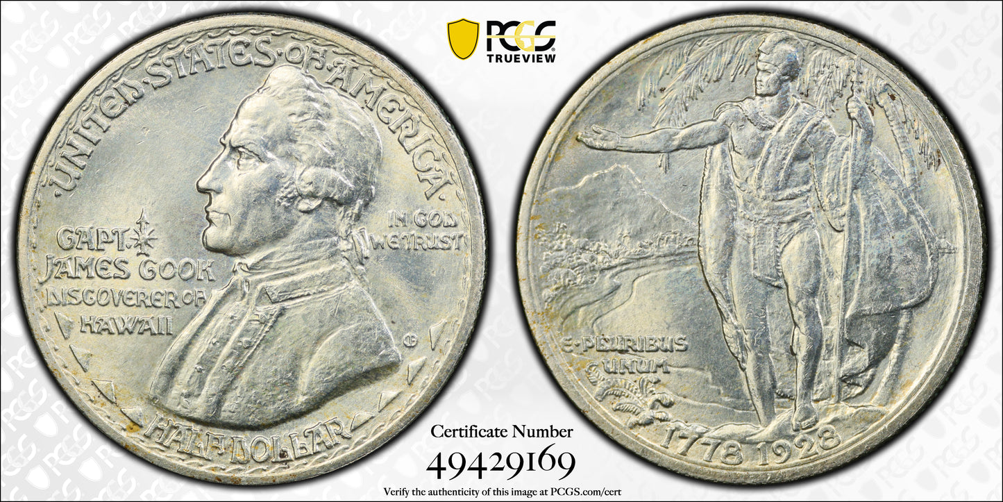 1928 Hawaiian Classic Commemorative Half Dollar 50C PCGS MS64 Trueview