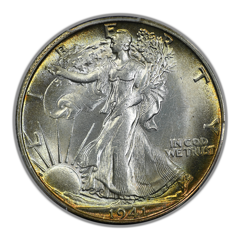 1941-S Walking Liberty Half Dollar 50C PCGS MS64+ - NICE COLOR!