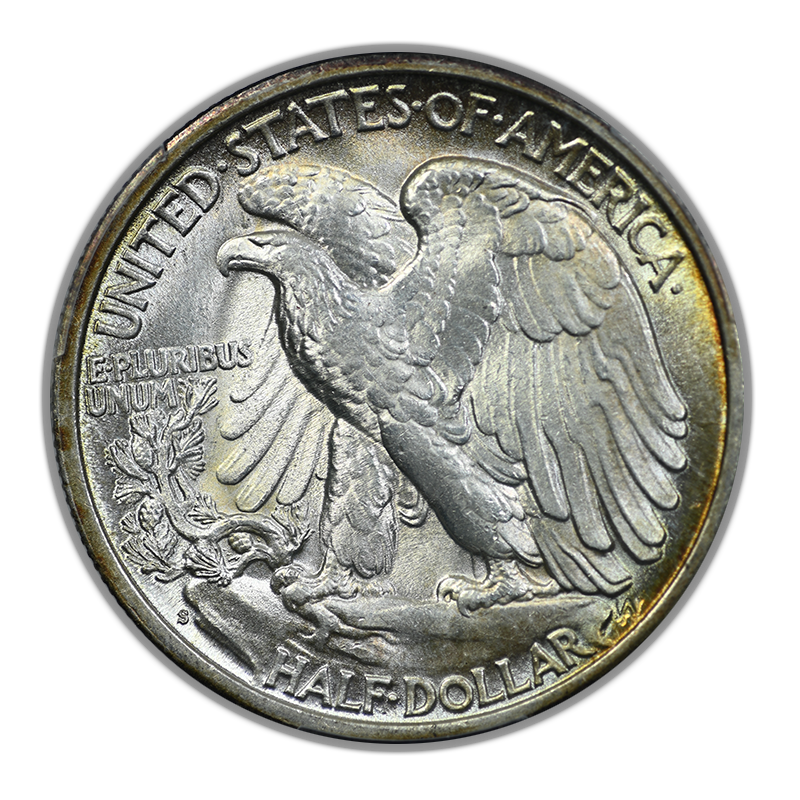 1941-S Walking Liberty Half Dollar 50C PCGS MS64+ - NICE COLOR!