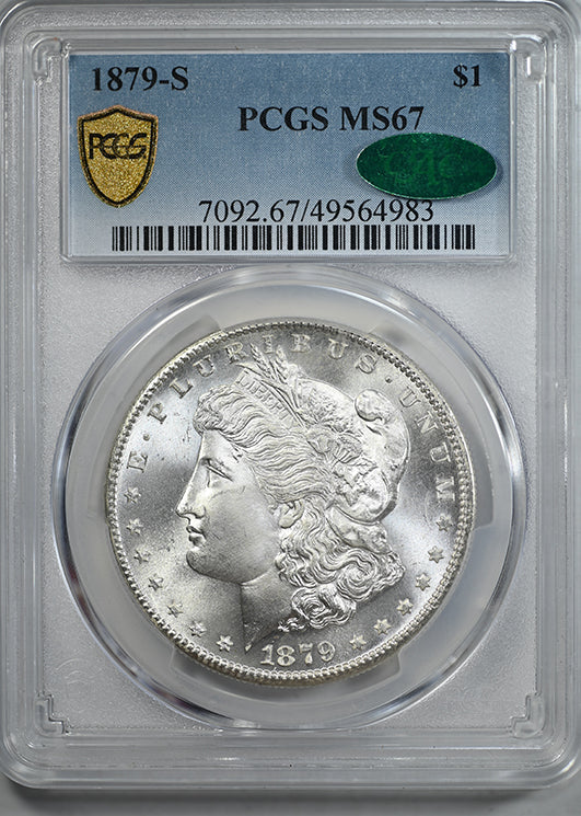 1879-S Morgan Dollar $1 PCGS MS67 CAC Obverse Slab