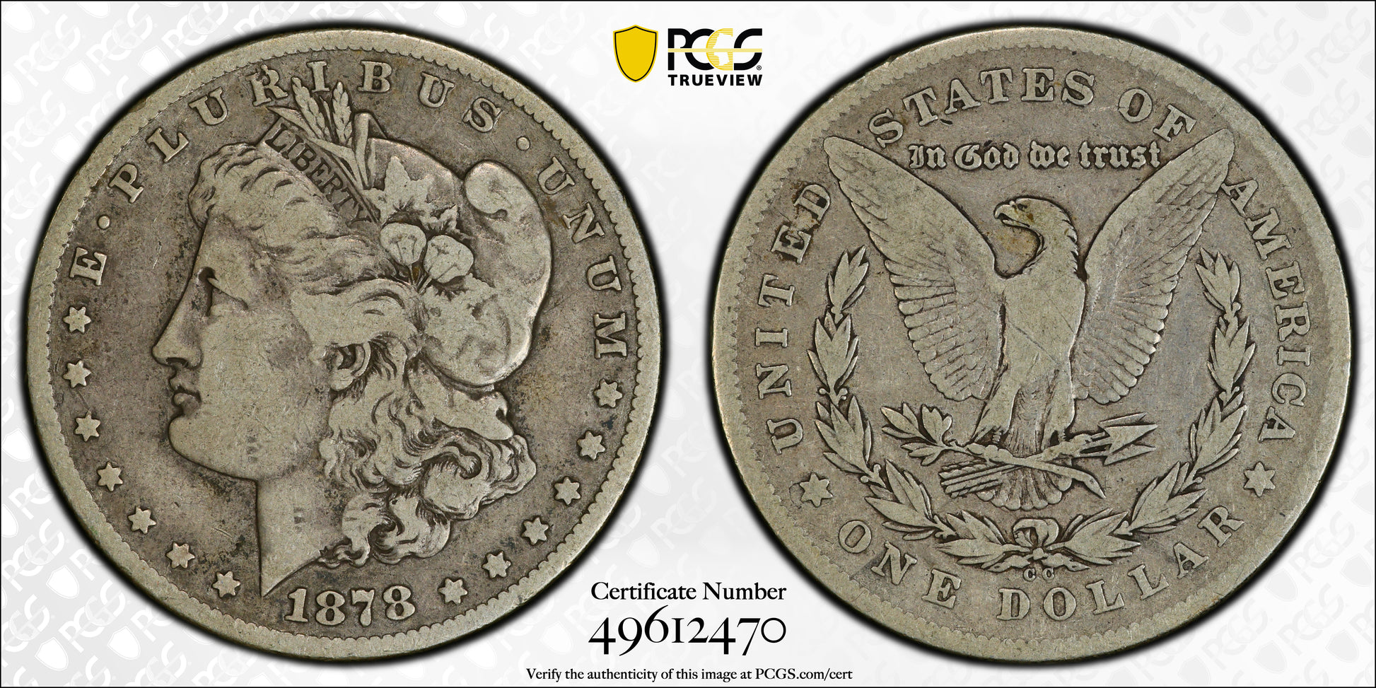 1878-CC Morgan Dollar $1 PCGS VG10