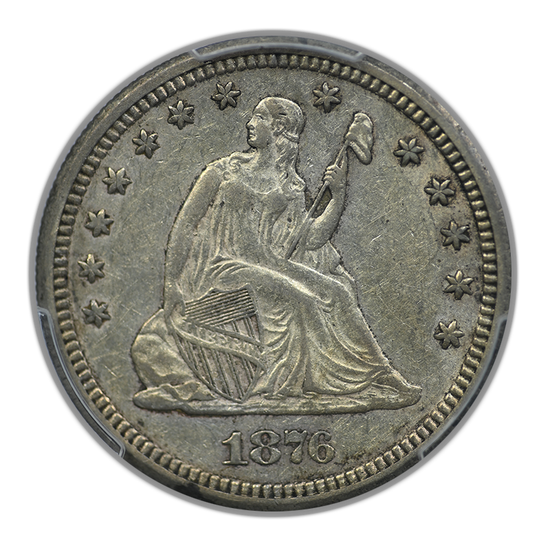 1876-CC Liberty Seated Quarter 25C PCGS AU50