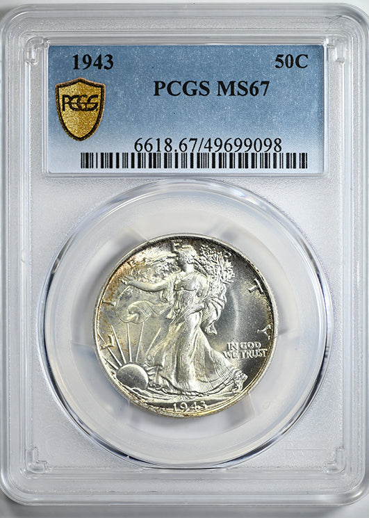 1943 Walking Liberty Half Dollar 50C PCGS MS67