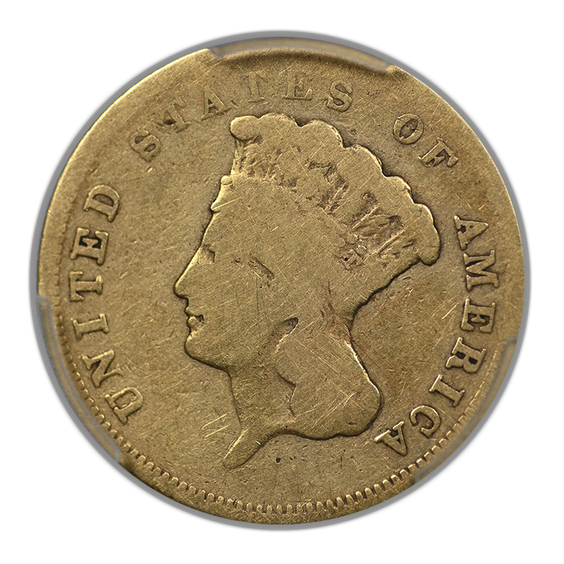 1856-S Indian Princess Gold Three Dollar Piece $3 PCGS G06 - Lowball