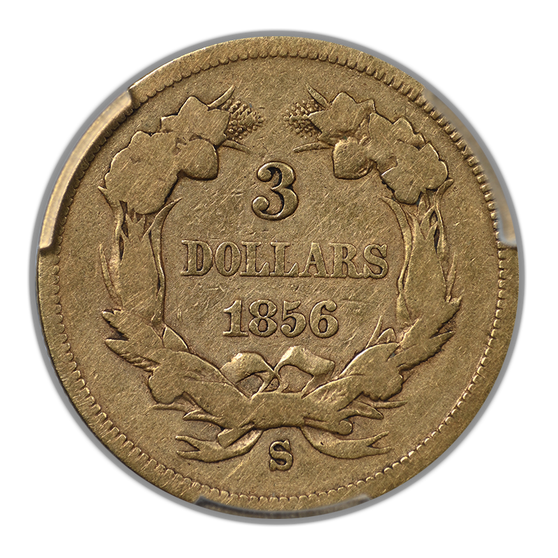1856-S Indian Princess Gold Three Dollar Piece $3 PCGS G06 - Lowball