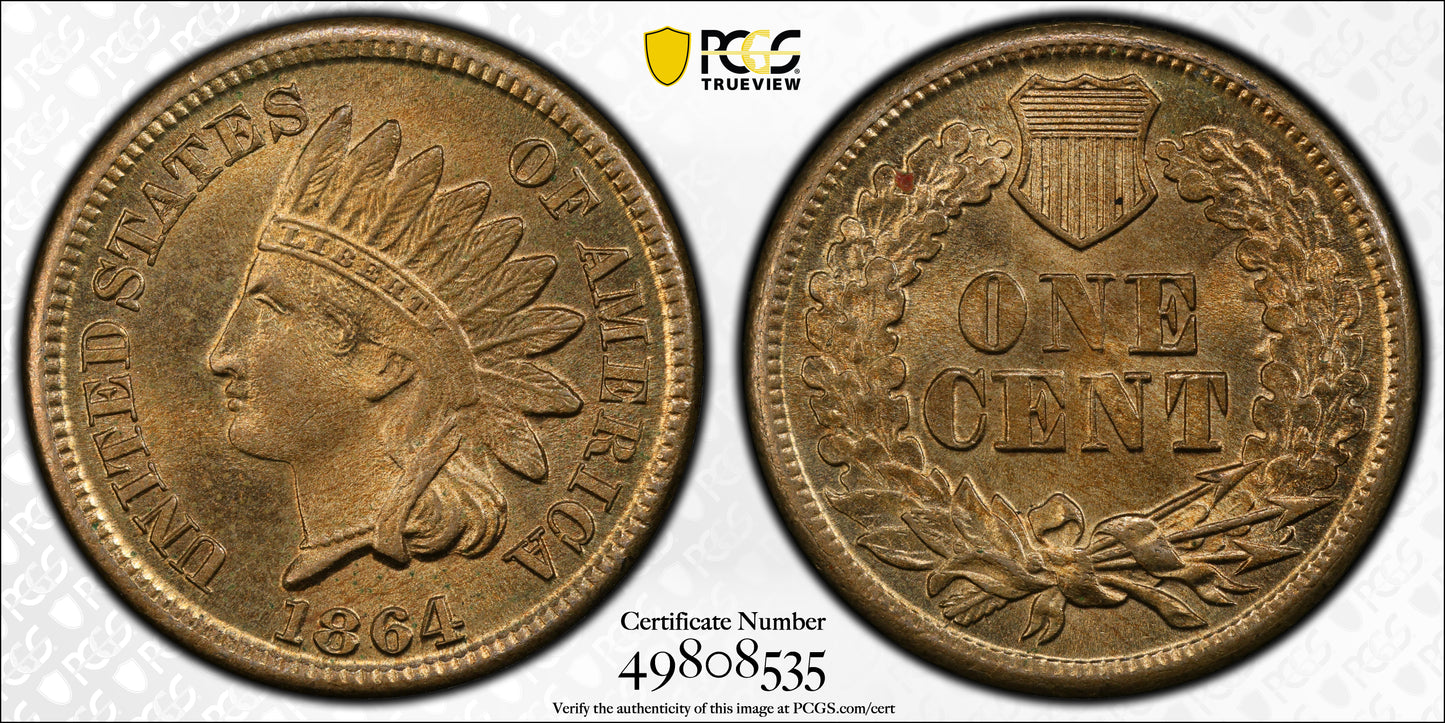 1864 Copper-Nickel Indian Head Cent 1C PCGS MS65