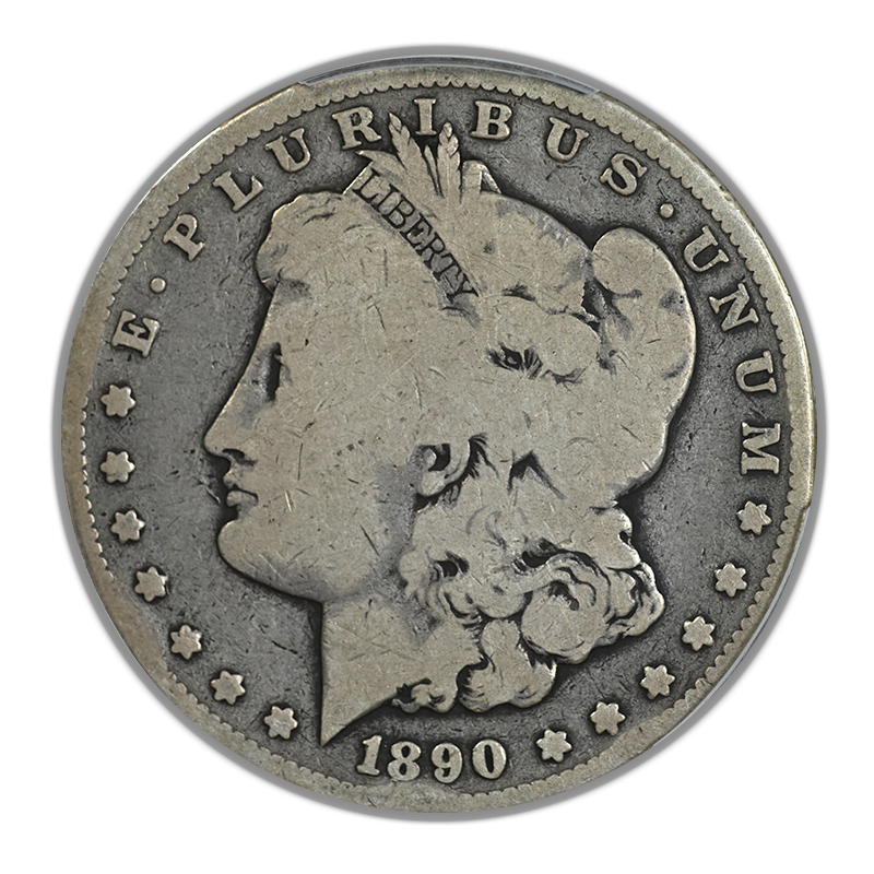 1890-CC Morgan Dollar $1 PCGS G04 - Tailbar Obverse