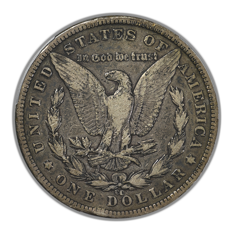 1890-CC Morgan Dollar $1 PCGS VG10 - Tailbar