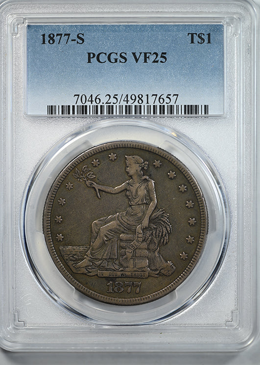 1877-S Trade Dollar T$1 PCGS VF25 Obverse Slab