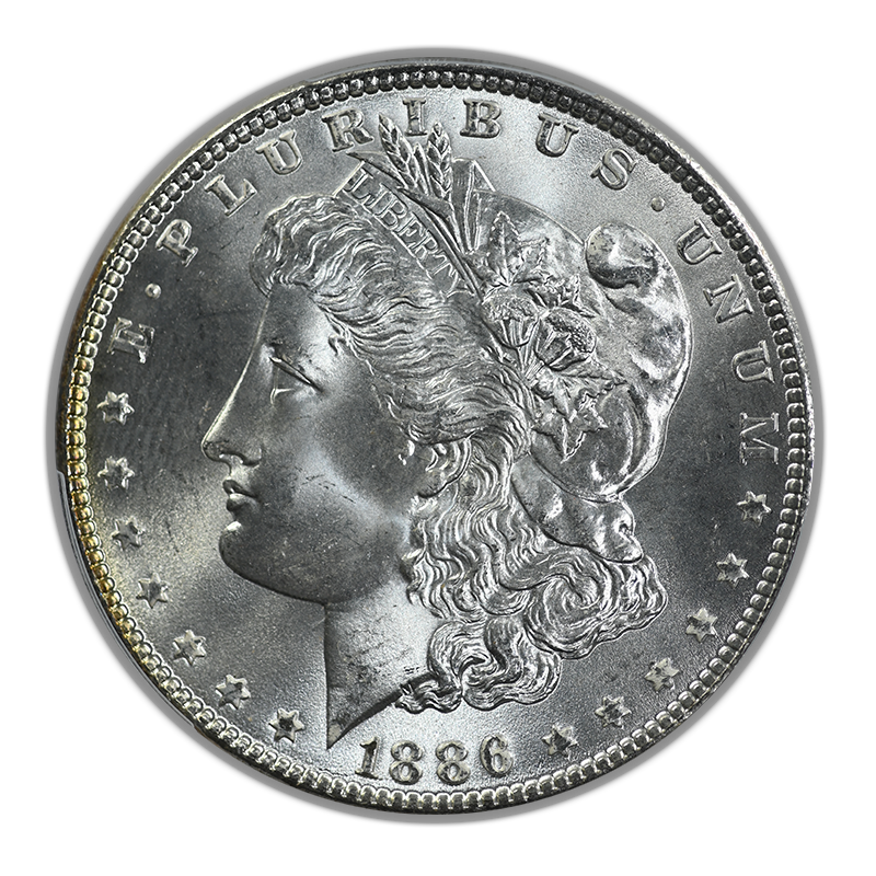 1886 Morgan Dollar $1 PCGS MS66+ Obverse