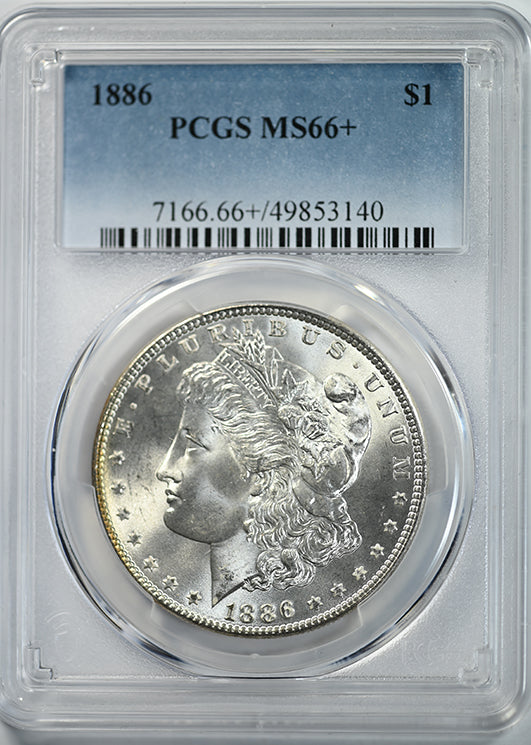 1886 Morgan Dollar $1 PCGS MS66+ Obverse Slab