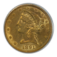 1891-CC Liberty Head Gold Half Eagle $5 PCGS XF45 Obverse