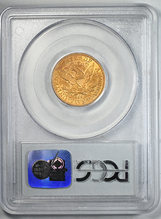 1891-CC Liberty Head Gold Half Eagle $5 PCGS XF45 Reverse Slab