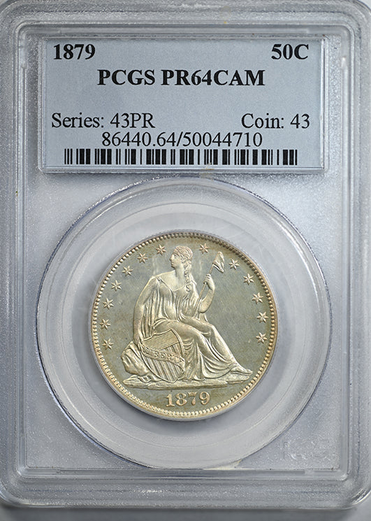 1879 Proof Liberty Seated Half Dollar 50C PCGS PR64CAM Cameo