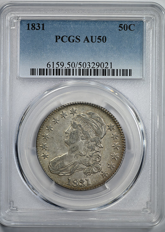 1831 Capped Bust Half Dollar 50C PCGS AU50 Obverse Slab