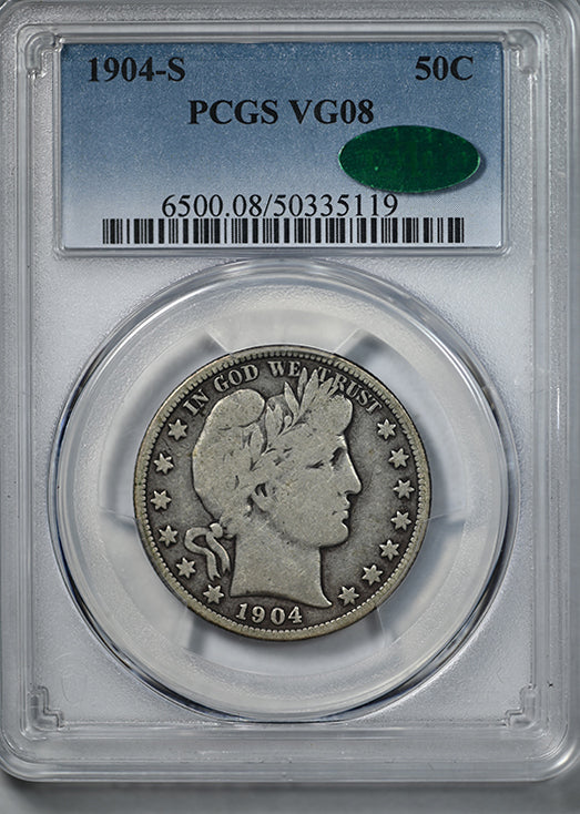 1904-S Barber Half Dollar 50C PCGS VG08 CAC