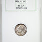 1954-S Roosevelt Dime 10C NGC Fatty MS67