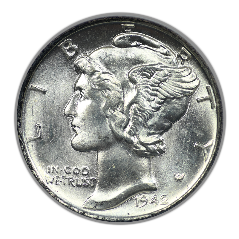 1942 Mercury Dime 10C NGC Fatty MS67