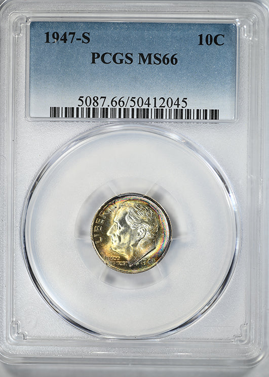 1947-S Roosevelt Dime 10C PCGS MS66 - TONED!