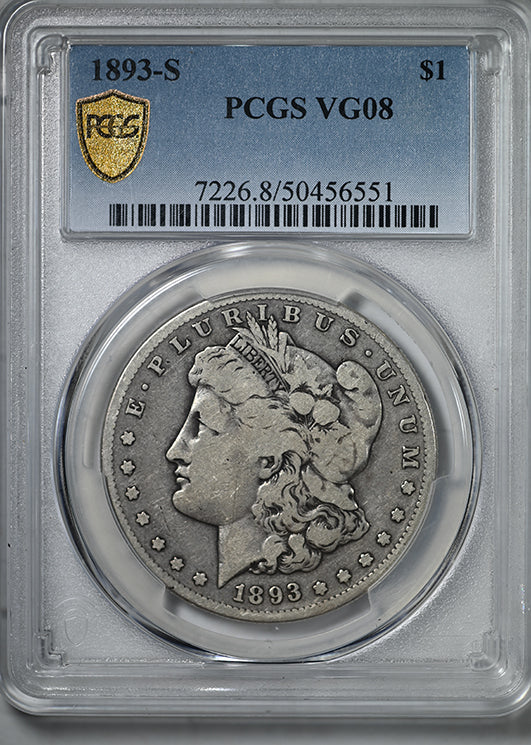 1893-S Morgan Dollar $1 PCGS VG08