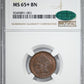 1889 Indian Head Cent 1C NGC MS65+ CAC