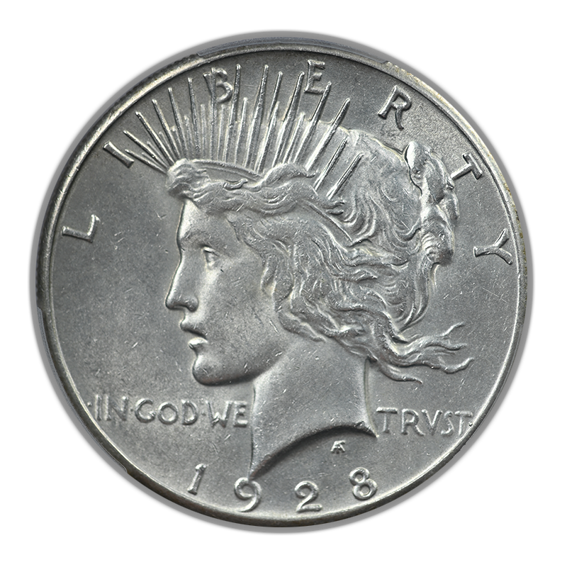 1928 Peace Dollar $1 PCGS AU58