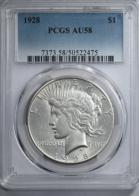 1928 Peace Dollar $1 PCGS AU58