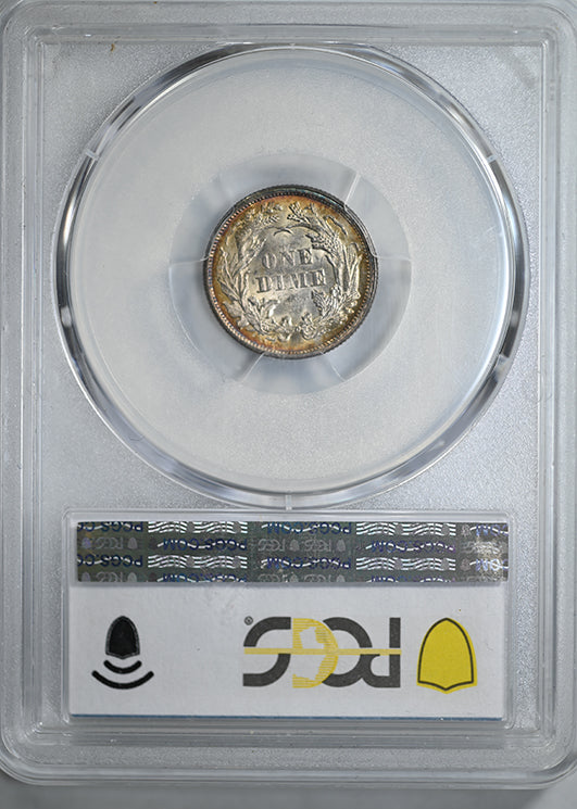 1874 Liberty Seated Dime 10C PCGS MS63 - Arrows - TONED!