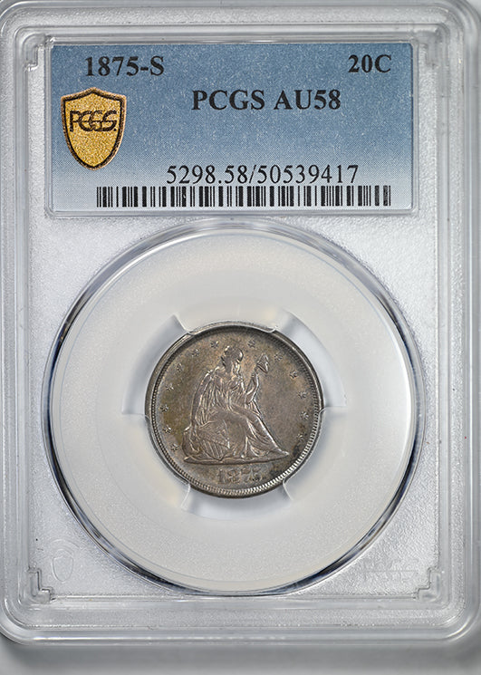 1875-S Twenty Cent Piece 20C PCGS AU58