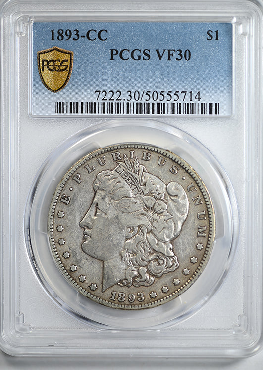 1893-CC Morgan Dollar $1 PCGS VF30