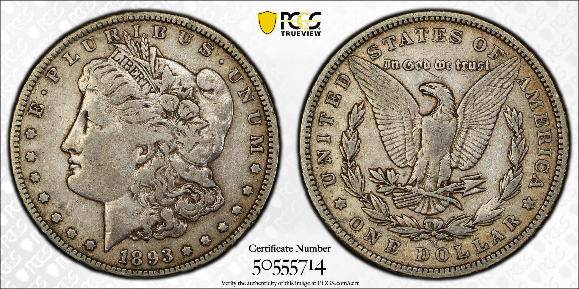 1893-CC Morgan Dollar $1 PCGS VF30