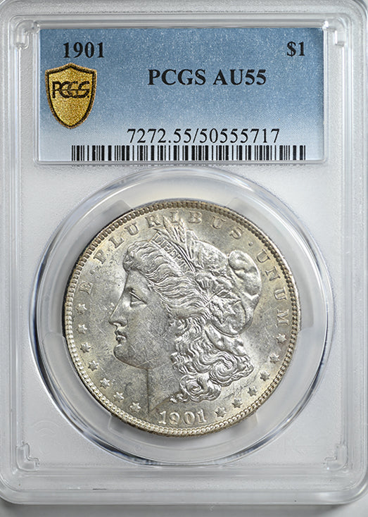 1901 Morgan Dollar $1 PCGS AU55