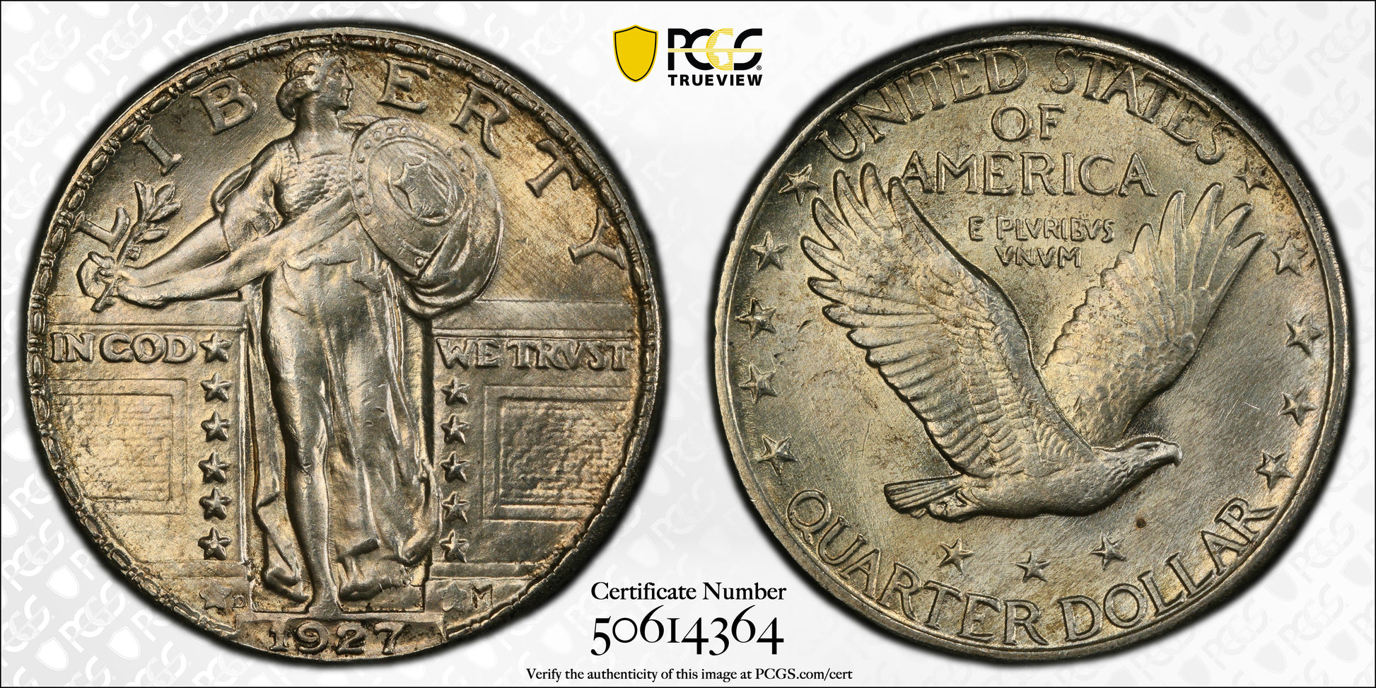 1927-D Standing Liberty Quarter 25C PCGS MS64FH - Full Head