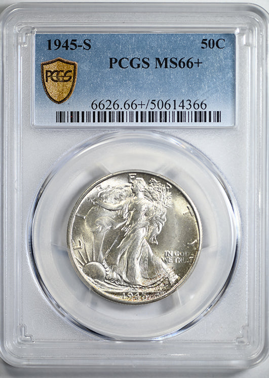 1945-S Walking Liberty Half Dollar 50C PCGS MS66+