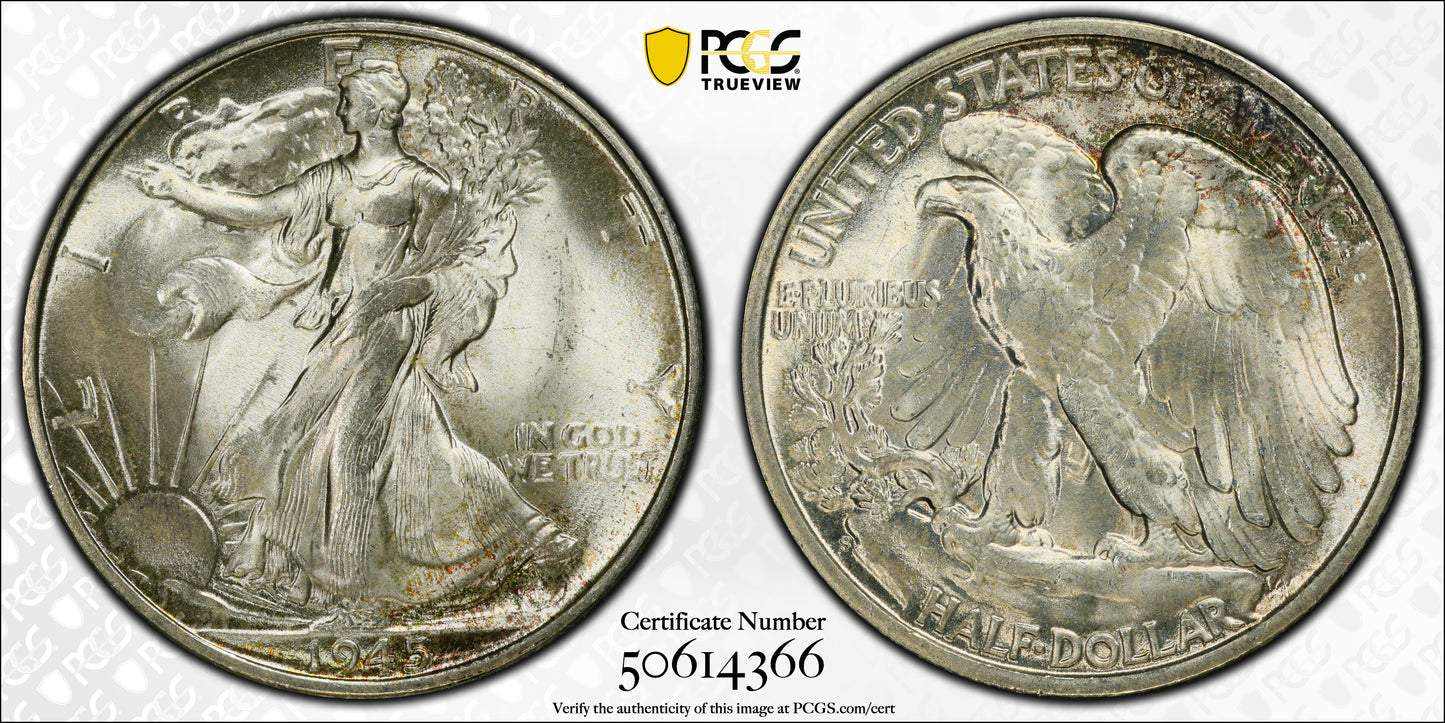 1945-S Walking Liberty Half Dollar 50C PCGS MS66+