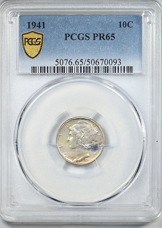 1941 Proof Mercury Dime 10C PCGS PR65