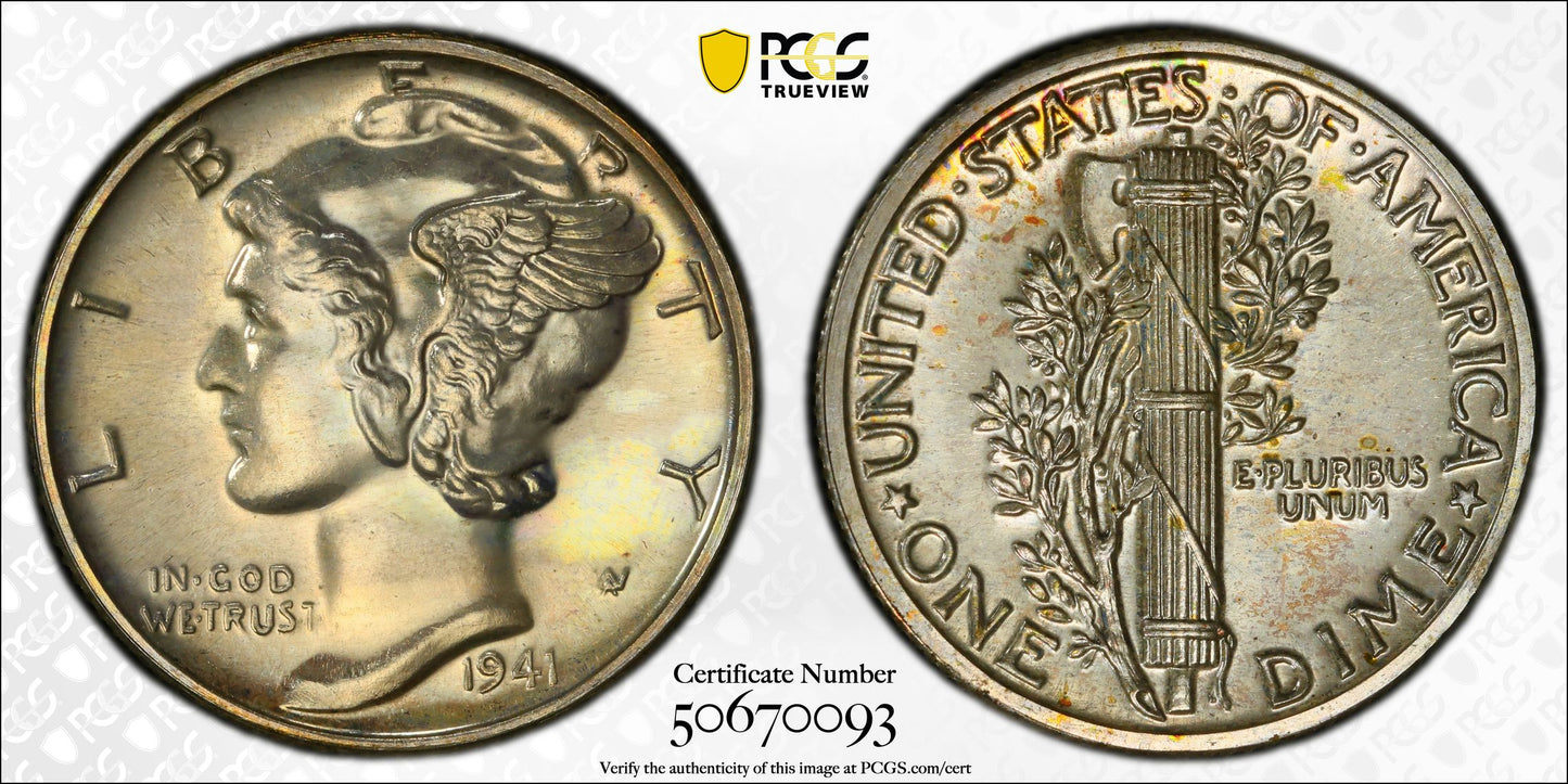 1941 Proof Mercury Dime 10C PCGS PR65