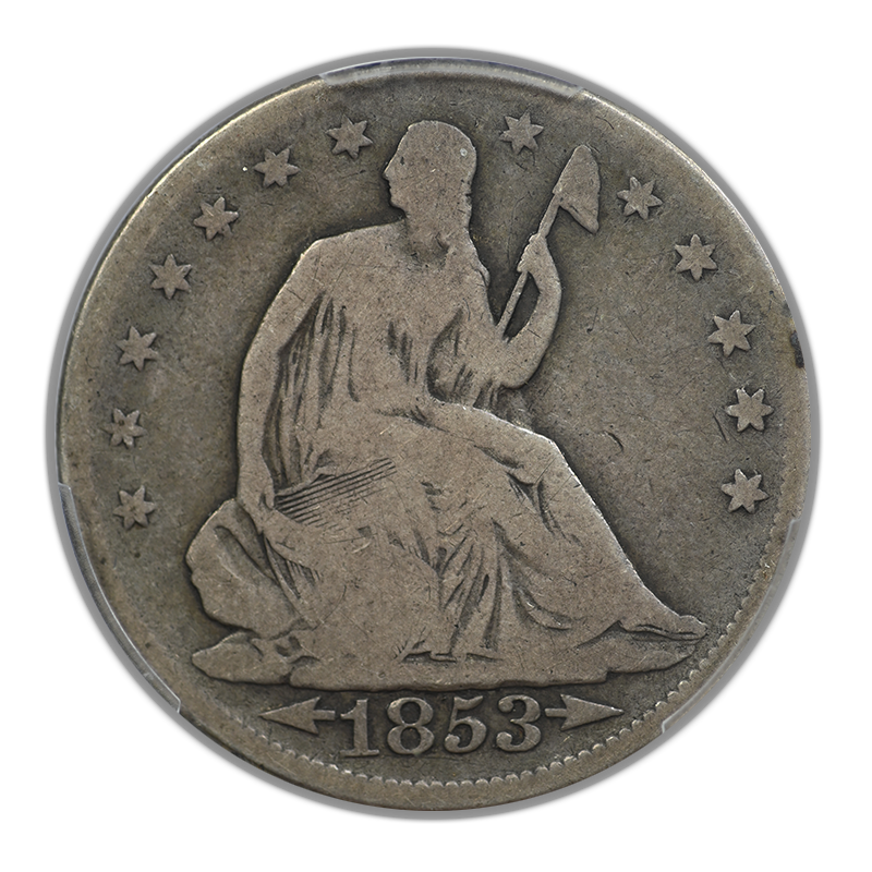 1853 Liberty Seated Half Dollar 50C PCGS G06 - Arrows & Rays