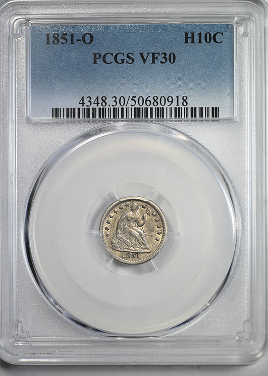 1851-O Liberty Seated Half Dime H10C PCGS VF30